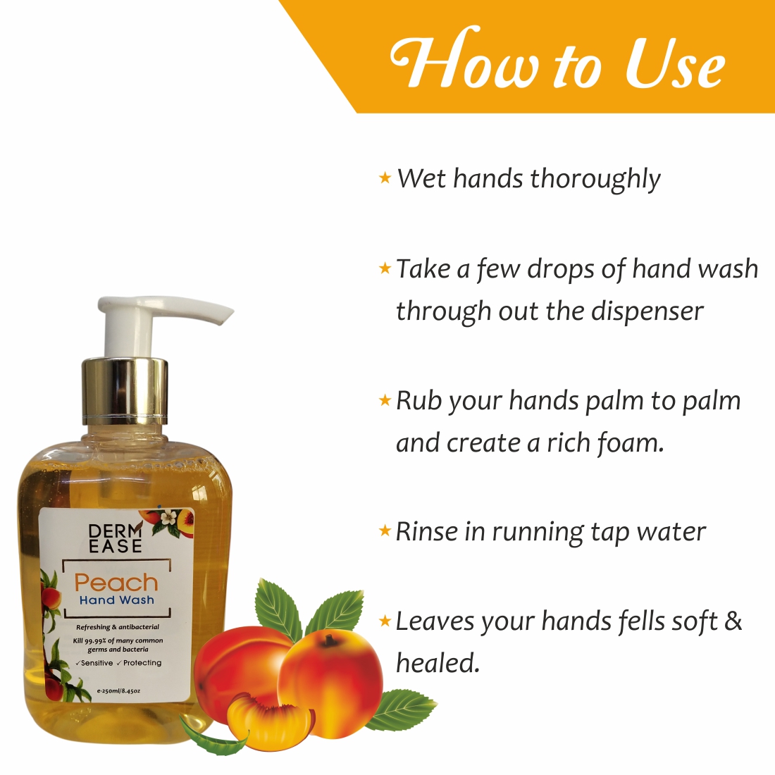 DERM EASE Peach Hand Wash